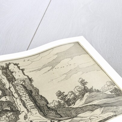 A ruin with a gate, perhaps the Porta Furba in Rome Italy by Willem van Nieulandt II