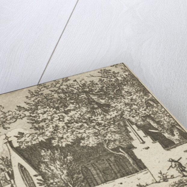 Swineherd near church by Allaert van Everdingen