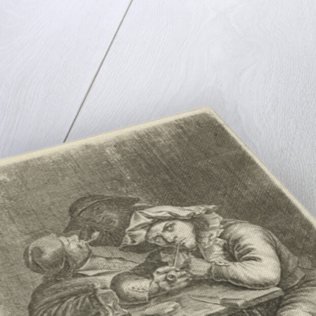 Two smoking at a table by Nicolaes van Haeften