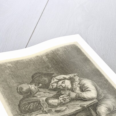 Two smoking at a table by Nicolaes van Haeften