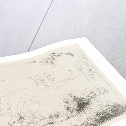 Lying sheep and ram by Pieter Gerardus van Os