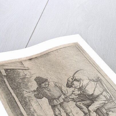 Two farmers near the fireplace by David Teniers II