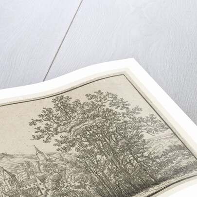 Village with two towers by Anonymous