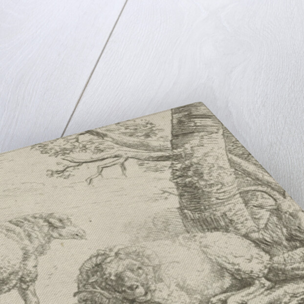 Two sheep and a goat by Barend Graat