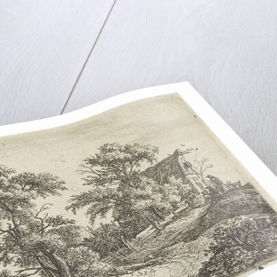 House on a path on a hill by Anthonie Waterloo