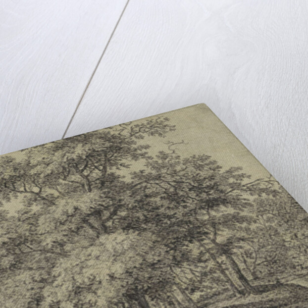 Man with a dog in a forest by Anthonie Waterloo