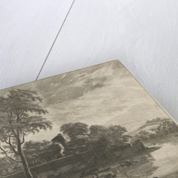 Hunters on horseback riding on a road by Pieter Nolpe