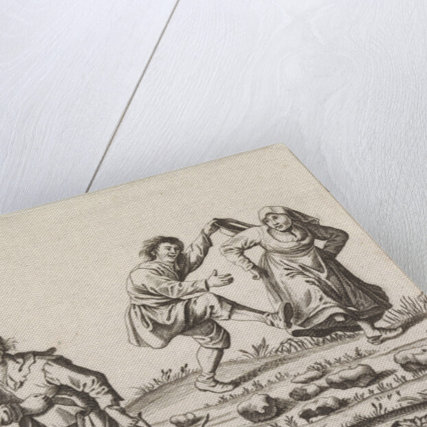 Two pairs of farmers dancing by Pieter Jansz. Quast