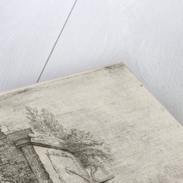 Fountain against crumbling wall by baron Reinierus Albertus Ludovicus van Isendoorn à Blois