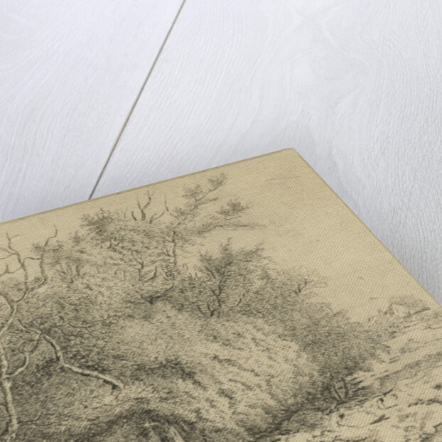 Hiker along the forest edge by baron Reinierus Albertus Ludovicus van Isendoorn à Blois