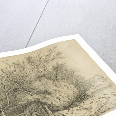 Hiker along the forest edge by baron Reinierus Albertus Ludovicus van Isendoorn à Blois