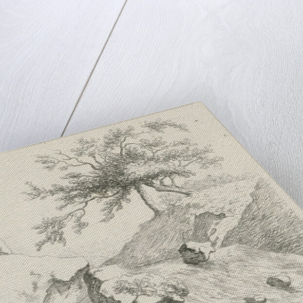 Man and woman at waterfall by F. Bosch