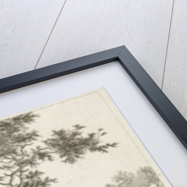 A road leads to a tavern with a sign left on the hill, right on the water sailing a boat with passengers by baron Reinierus Albertus Ludovicus van Isendoorn à Blois