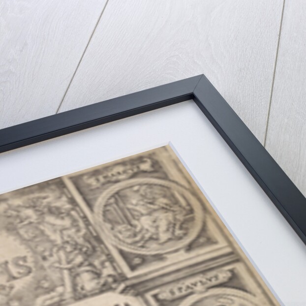 Architectural title with medallions in the corners with the four evangelists and their symbols, and in the middle of the Saints Peter and Paul by W. de Oostrum