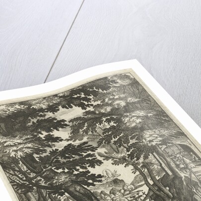 Emblem with hermit and believers who devote themselves to meditation by Hendrik Aertssens