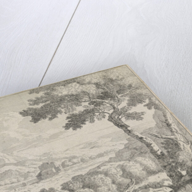 Hilly landscape with shepherds by Johannes Glauber