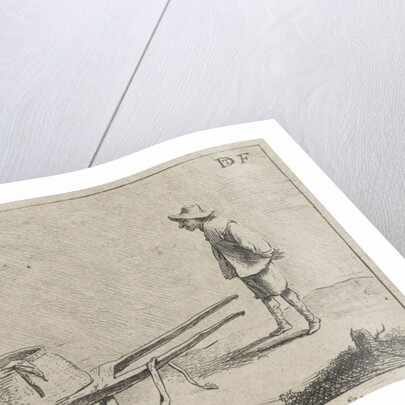 Man with a wheelbarrow by Anonymous