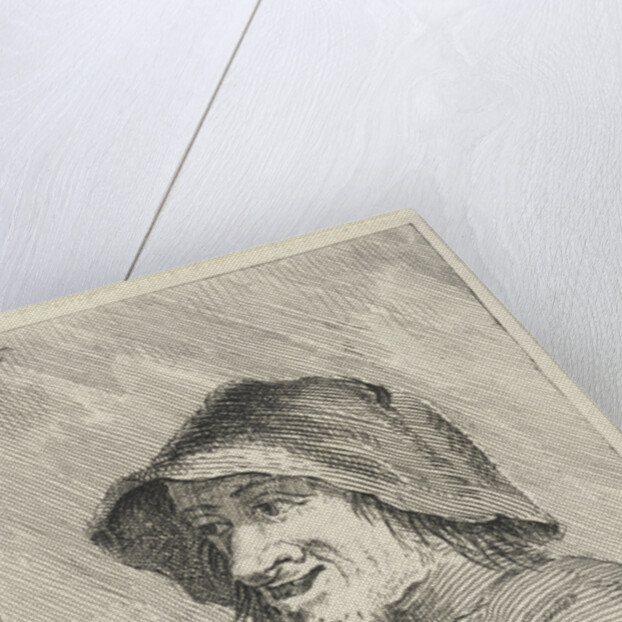 Farmer with hat on the head to the left by Anonymous