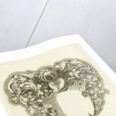 Coat of arms without the peacock on the helmet, without band and with a blank shield by Michiel le Blon