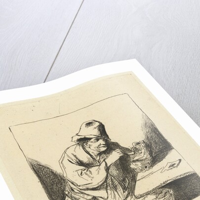 Seated man cross pipe by Monogrammist CH