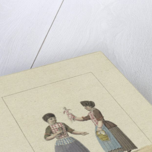 Two girls with a doll by Willem van Senus