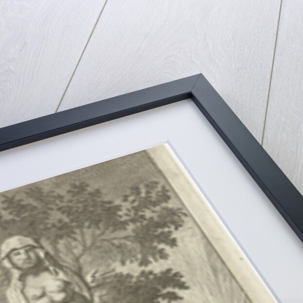 Writing woman flanked by the Truth by Henricus Wetstein