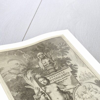 Writing woman flanked by the Truth by Henricus Wetstein