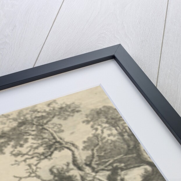 Shepherd with dog on a hill, playing on a flute, the flock of sheep in the foreground by Paulus Potter