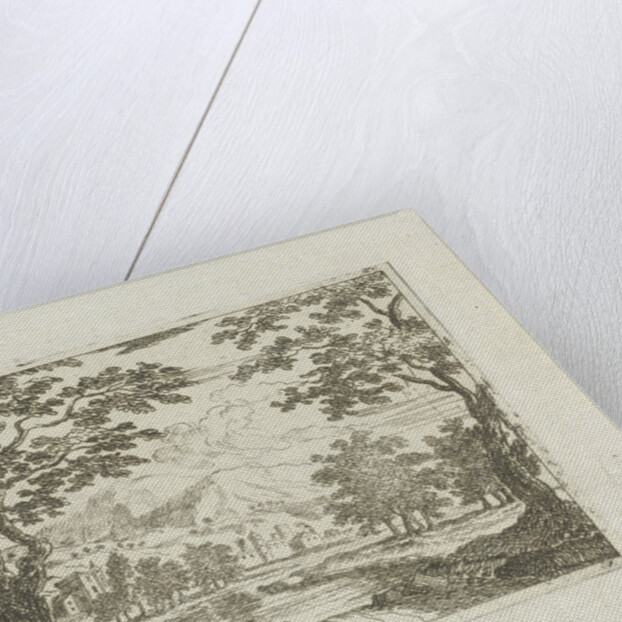 Village on a river by Jean Joseph Hanson