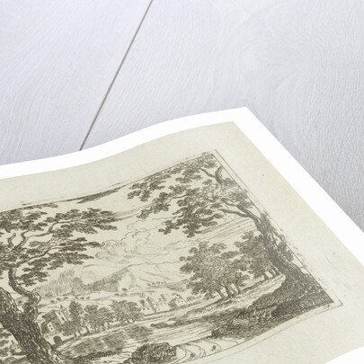 Village on a river by Jean Joseph Hanson