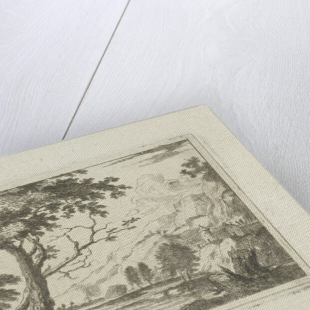 Mountain landscape with a river by Jean Joseph Hanson