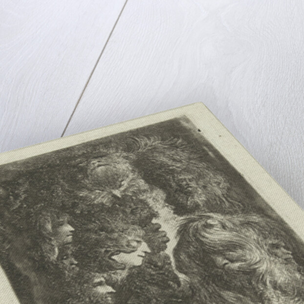 Fourteen different heads of men, women, animals and mascarons by Bartholomeus Breenbergh