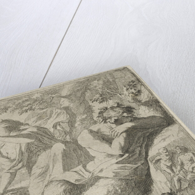 Sater and female figure cover the eyes from sunlight by Nicolaes de Vries