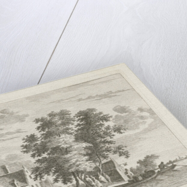 Village view with stone bridge by Anthonij van der Haer