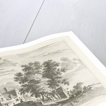 Village view with stone bridge by Anthonij van der Haer