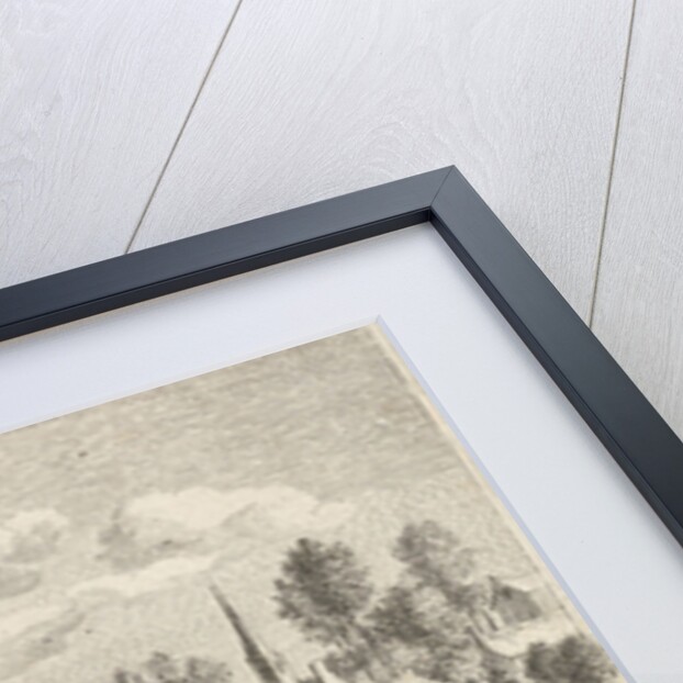 Riverview with two boats at a village by Anthonij van der Haer