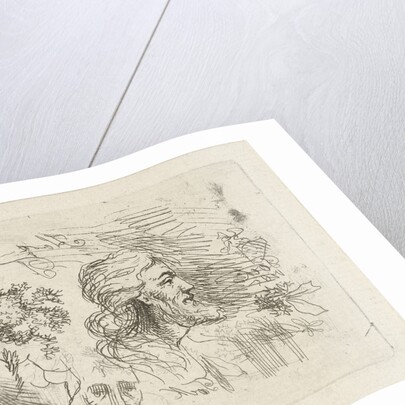 Study Sheet with men head by Hermanus Fock