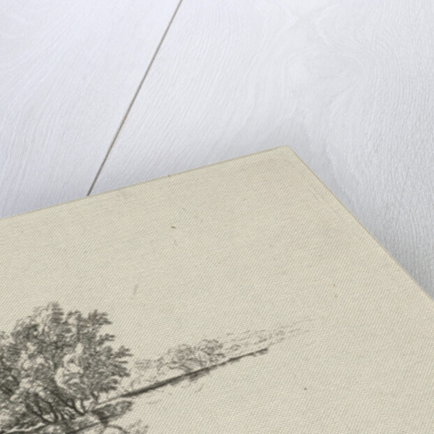 Water Party with cows under the trees along the shore by Hermanus Fock