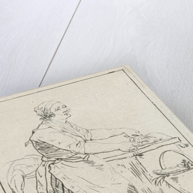 Fish cleaning woman by Hermanus Fock