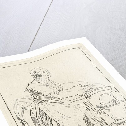 Fish cleaning woman by Hermanus Fock