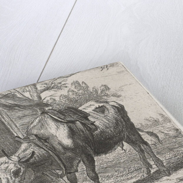 Trekos with yoke for the stable by Jacobus Cornelis Gaal