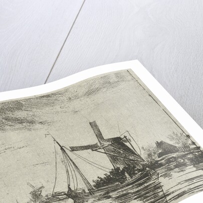 A river view with some boats by Jacobus van Gorkom Jr