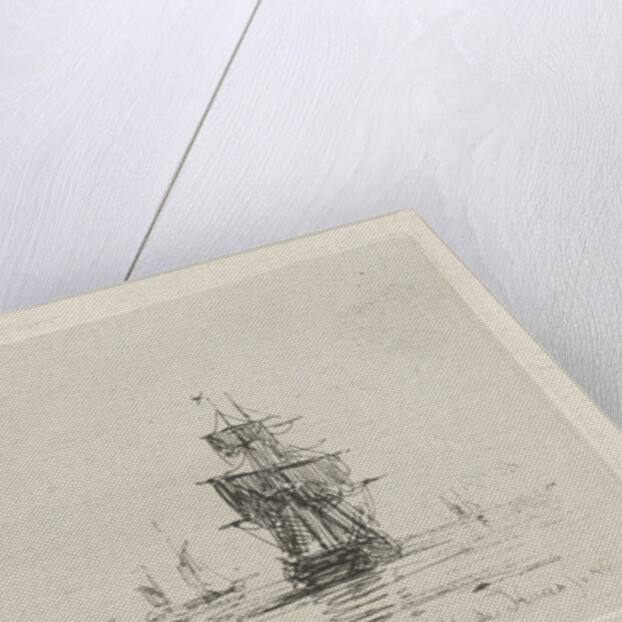 Marine with sailboat by Maurits Frederik Hendrik de Haas