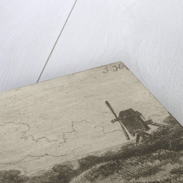 Figure on a road at a mill by Hendrik Jan Hein