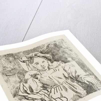 Sitting girl by Rembrandt Harmensz. van Rijn