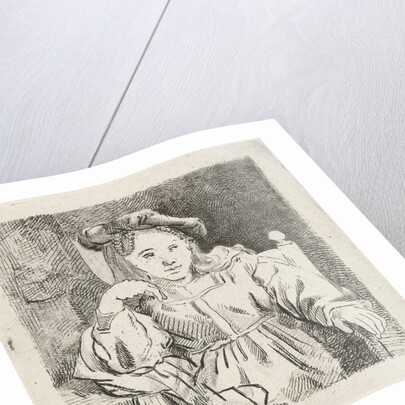 Sitting girl by Rembrandt Harmensz. van Rijn