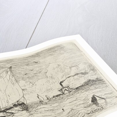 View of the Haarlemmermeer with sailing ships by Willem Lodewijk Andrea