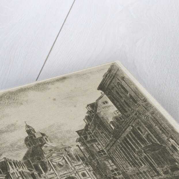 The Wittevrouwenpoort Utrecht The Netherlands, seen from the city, on foot a few passers-by on the sidewalk by Jan van Lokhorst