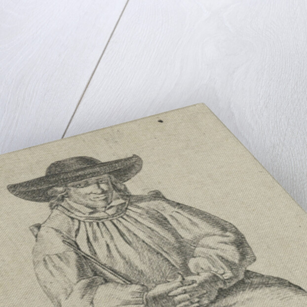 Seated man with stick by Anthonie Willem Hendrik Nolthenius de Man