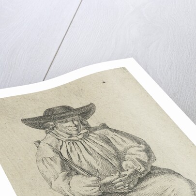 Seated man with stick by Anthonie Willem Hendrik Nolthenius de Man